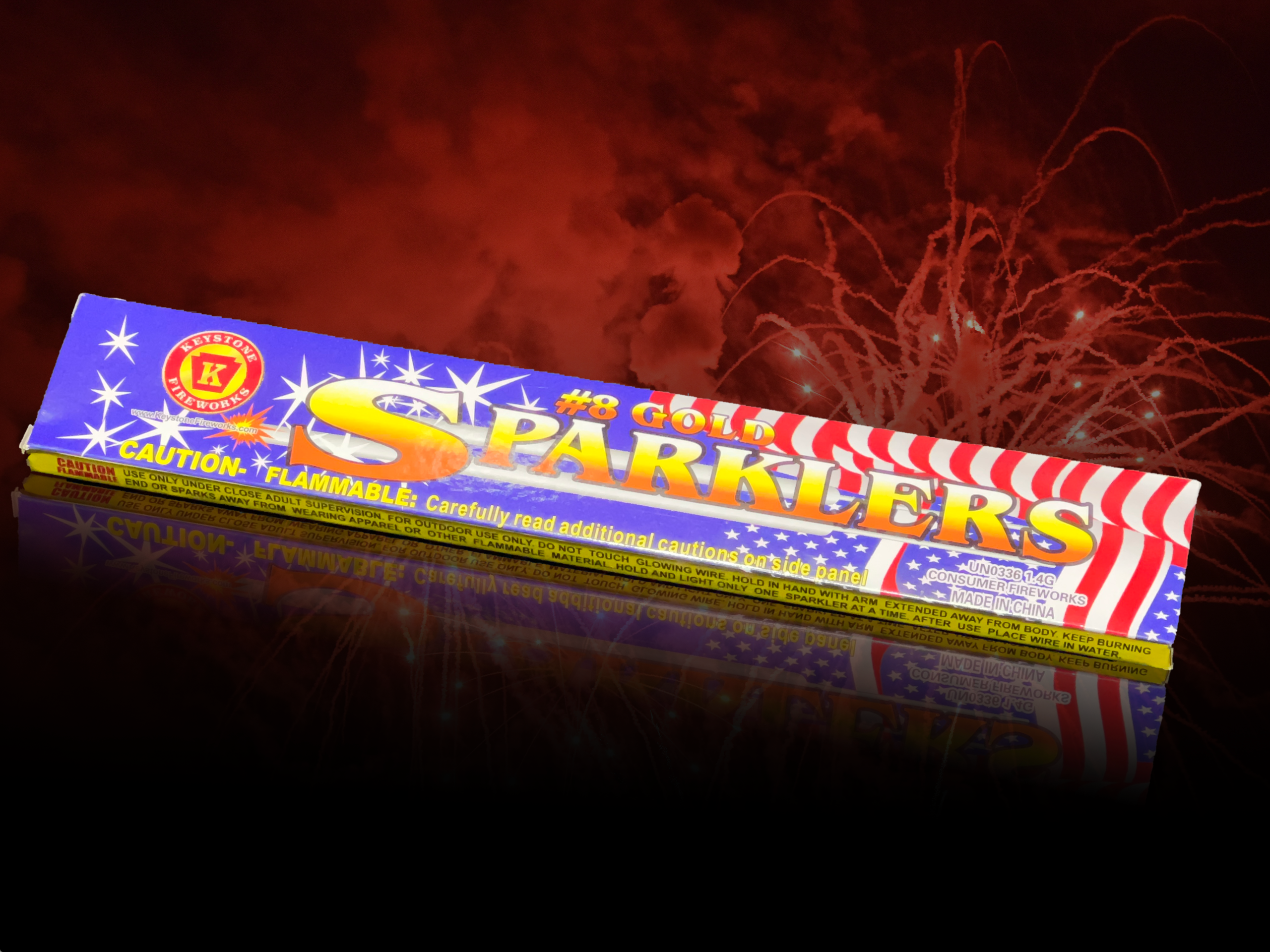 8 Gold Sparklers - Keystone Fireworks Tents