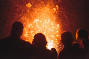 crowd watching fireworks